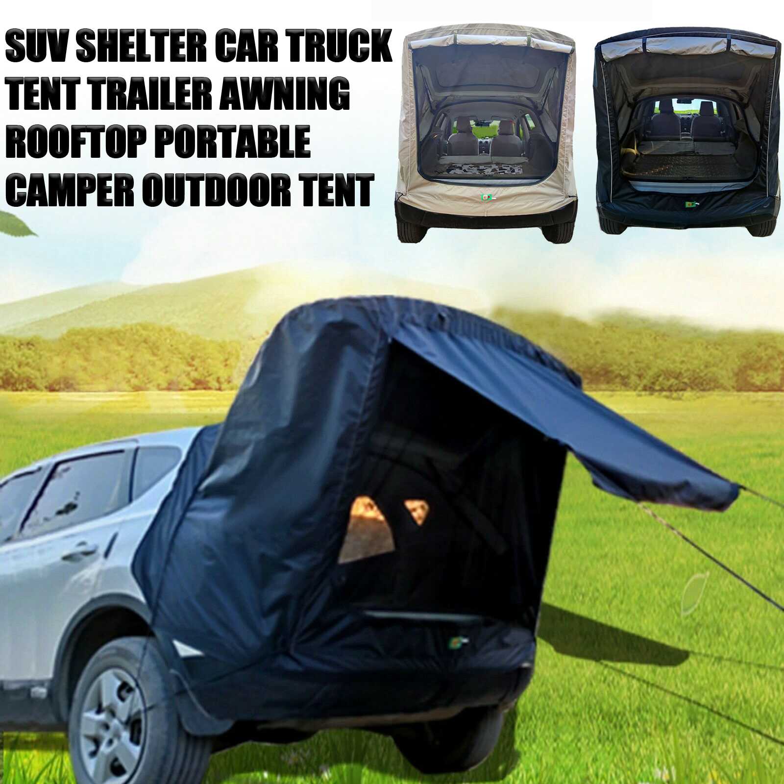 휴대용 캠핑 휴대용 자동차 트럭 텐트, SUV, 스스로 운전, 자동차 테일 확장 텐트, 야외 모바일 방수, 태양 보호